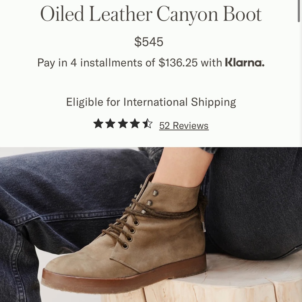 Jenni Kayne Oiled Leather Canyon Boot size 40